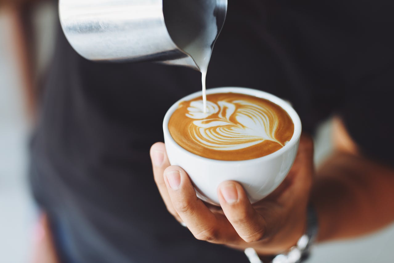 Pouring coffee