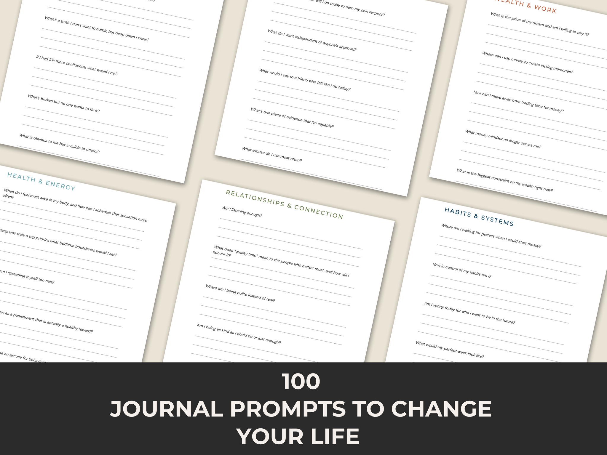 100 Journal Prompts to Change Your Life (Digital Download) | Evolve Journey