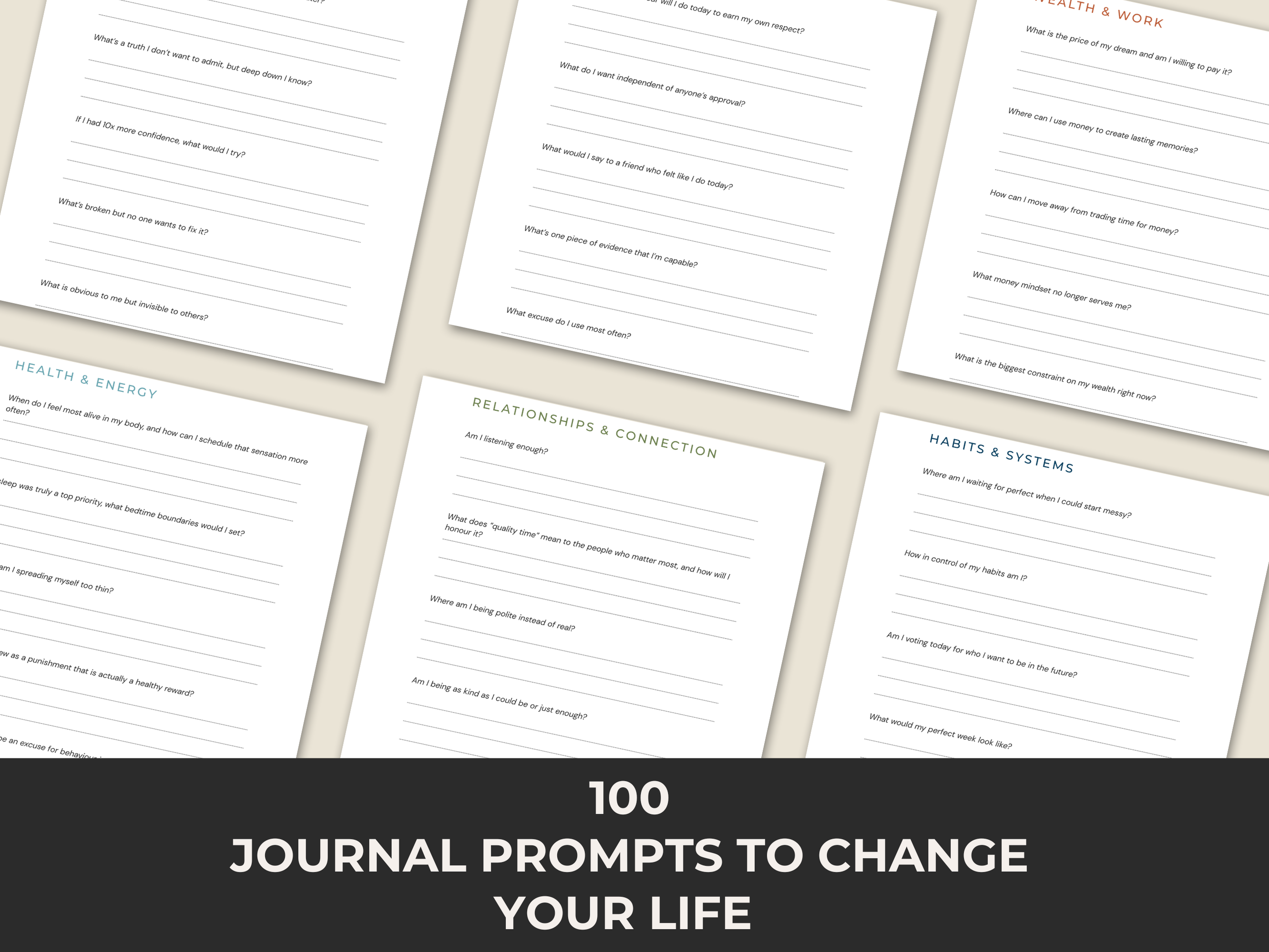 100 Journal Prompts to Change Your Life (Digital Download) | Evolve Journey
